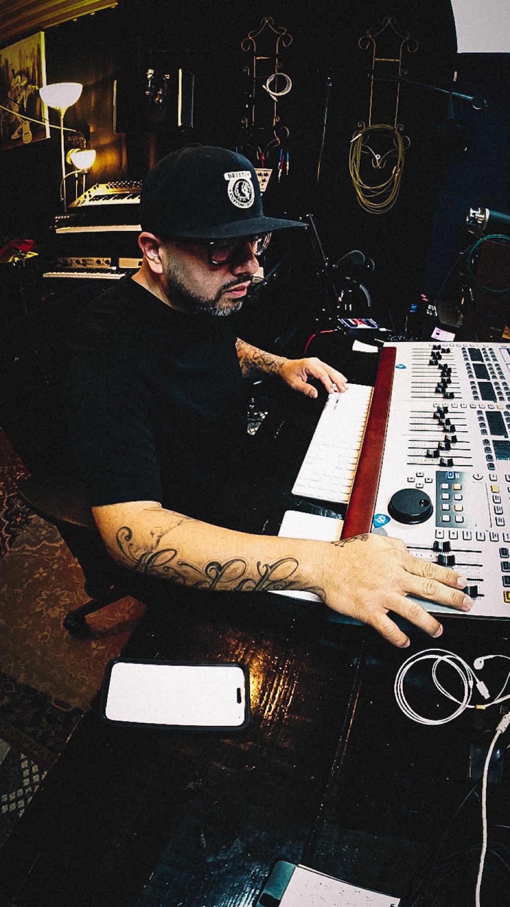 Engineer mixing at the console